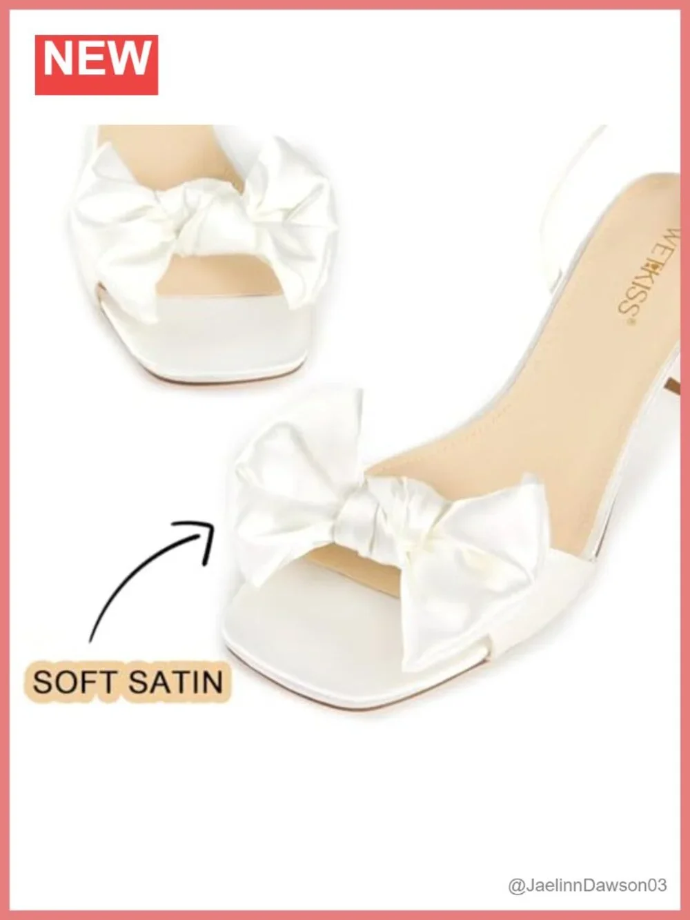 Women's Wedding Bow Heels Square Open Toe Chunky Block Low Heels